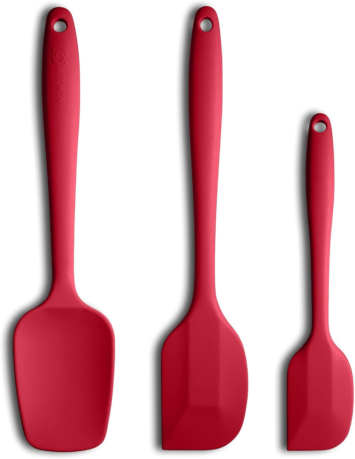 Silicone Spatula 3-piece Set, Ergonomic Handle High Heat-Resistant Spatulas, Non-stick Rubber Spatulas with Stainless Steel Core, Black