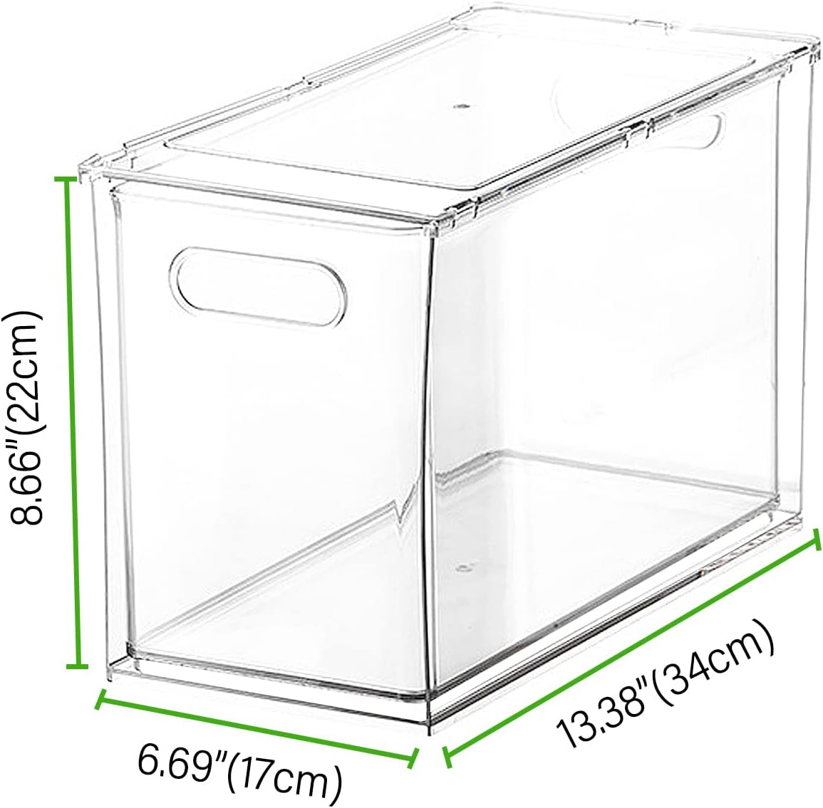 shopwithgreen Refrigerator Organizer Bins with Pull-out Drawer, Drawable Clear Fridge Drawer Organizer with Handle, Plastic Kitchen Pantry Storage Containers , 2 Pack, 3.7QT