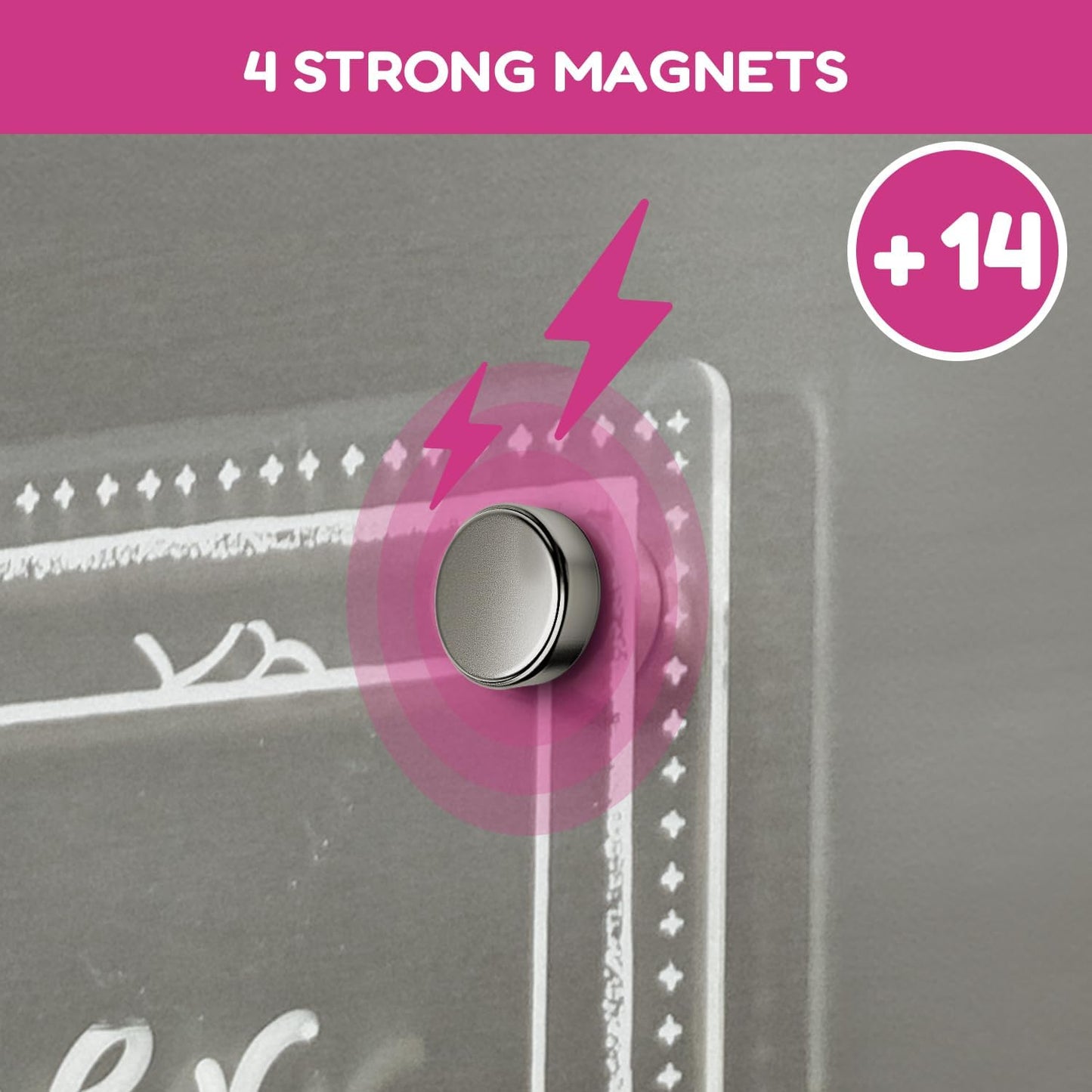 CHALKY CROWN Acrylic Magnetic Weekly Planner for Fridge - Menu Board for Kitchen with 8 Magnetic Markers - Weekly Meal Planner for Fridge with Grocery List & Notepad - Menu Planner (14.5x10.2)