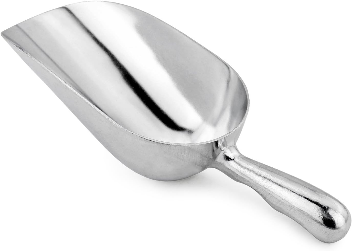 New Star Foodservice 34509 One-Piece Cast Aluminum Round Bottom Bar Ice Flour Utility Scoop, 5-Ounce, Silver (Hand Wash Only)