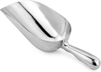 New Star Foodservice 34509 One-Piece Cast Aluminum Round Bottom Bar Ice Flour Utility Scoop, 5-Ounce, Silver (Hand Wash Only)