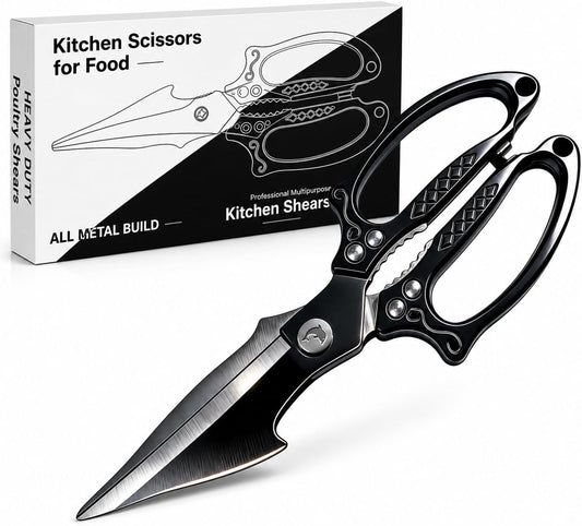 Titanium Kitchen Shears Heavy Duty Stainless Steel Multipurpose Scissors for Chicken, Meat, Poultry & Seafood, Premium Sharp Kitchen Food Scissors