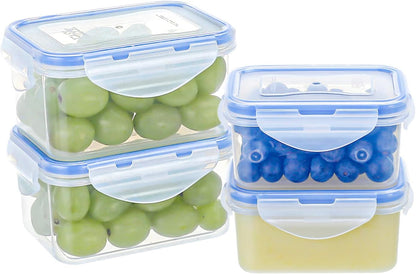 KIGI Airtight Reusable Meal Prep Containers, Leak-Proof & Stackable, 4-Sided Locking Lids, Ideal for Food Storage, Lunch & Leftovers, Microwave, Freezer & Dishwasher Safe, 39 oz, 4.8 Cup, 12 Piece Set
