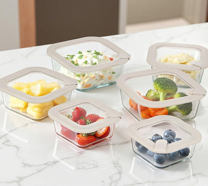 Glass Food Containers with Glass Lid, Microwave Safe Food Storage Container Set, 4 Pack of 35oz, Large Size Airtight Storage Set with Leak Proof Lids, Meal Prep Containers