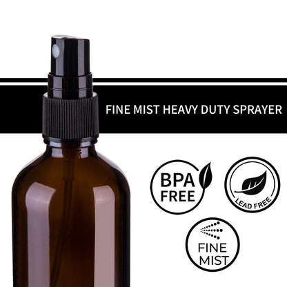 Hydior Amber Glass Spray Bottles for Essential Oils, 4oz, 2 Pack