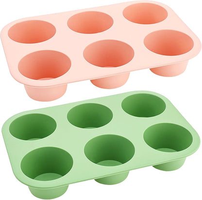 24 Cups Silicone Mini Muffin Pan Set, Nonstick Mini Cupcake Pans, BPA Free Small Muffin Tin for Baking, Set of 2 (Green+Purple)