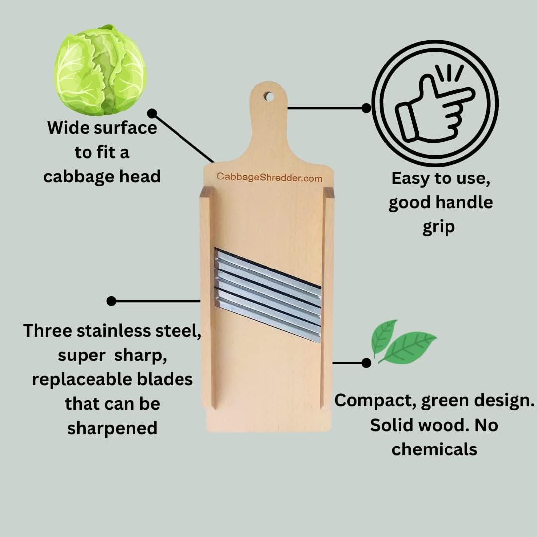 Wooden Cabbage Shredder, Vegetable Slicer