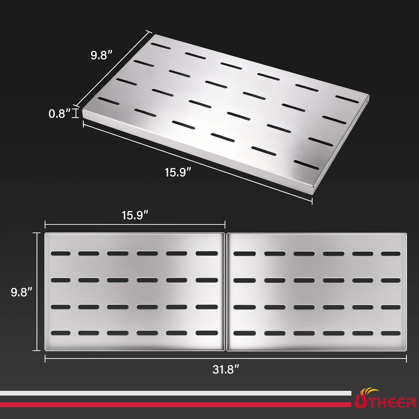 Utheer 2-Pack Griddle Warming Rack for Blackstone 28" Griddles, Stainless Steel Flat Top Grill Accessories | Reversible Rack Adds Prep Space, Foldable Clip-On Design Expands Cooking & Holding Area