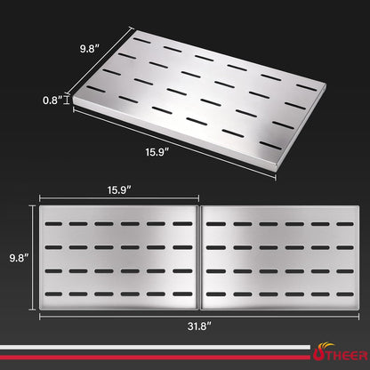 Utheer 2-Pack Griddle Warming Rack for Blackstone 28" Griddles, Stainless Steel Flat Top Grill Accessories | Reversible Rack Adds Prep Space, Foldable Clip-On Design Expands Cooking & Holding Area