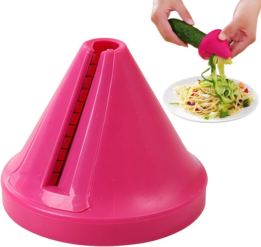 Spiral Vegetable Slicer – Handheld Zucchini Noodle Maker, Funnel Type Fruit Carrot Shredder, Kitchen Grater Cutter Tool | Food Prep Accessory for Healthy Cooking