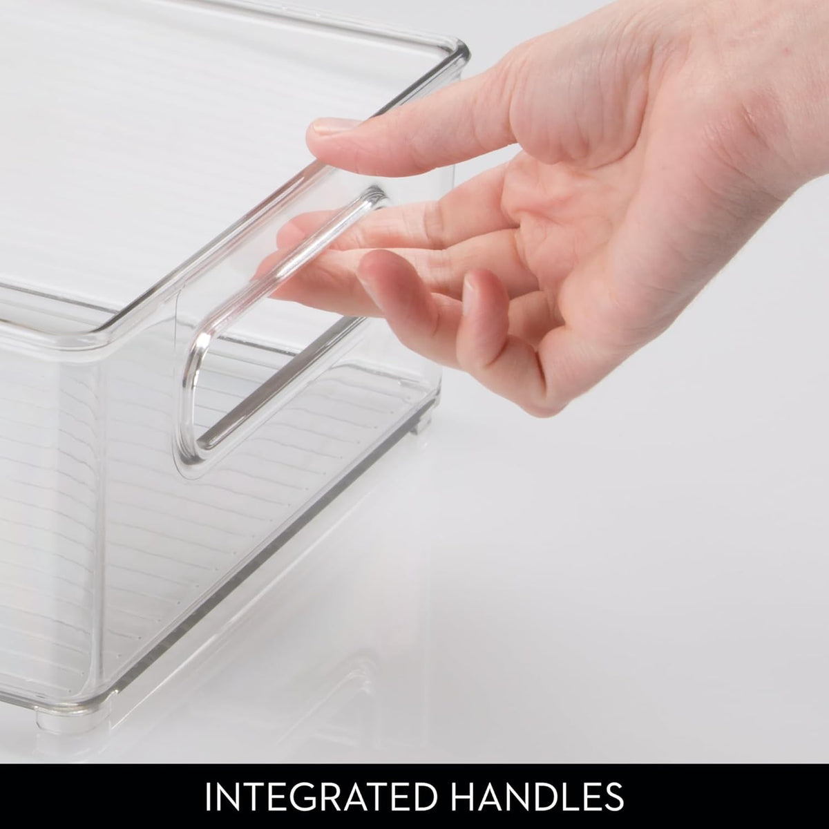 iDesign Stackable Fridge Bin, Clear, Set of 2 | Storage Bin for Freezer or Pantry, Made in USA