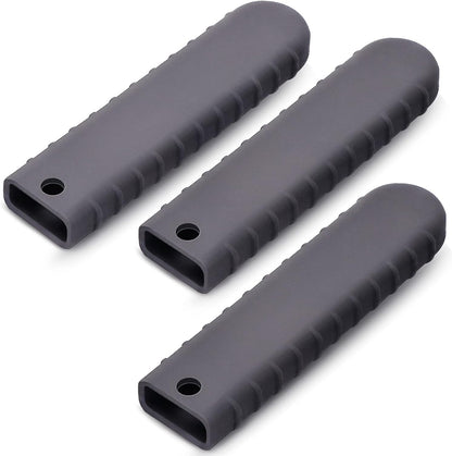 Webake Cast Iron Handle Cover, Silicone Hot Handle Cover Holder Sleeve for Small Cast Iron Skillet Pot Pan Handle Covers 5.4" x 1.15" x 0.5" (3 Pack)