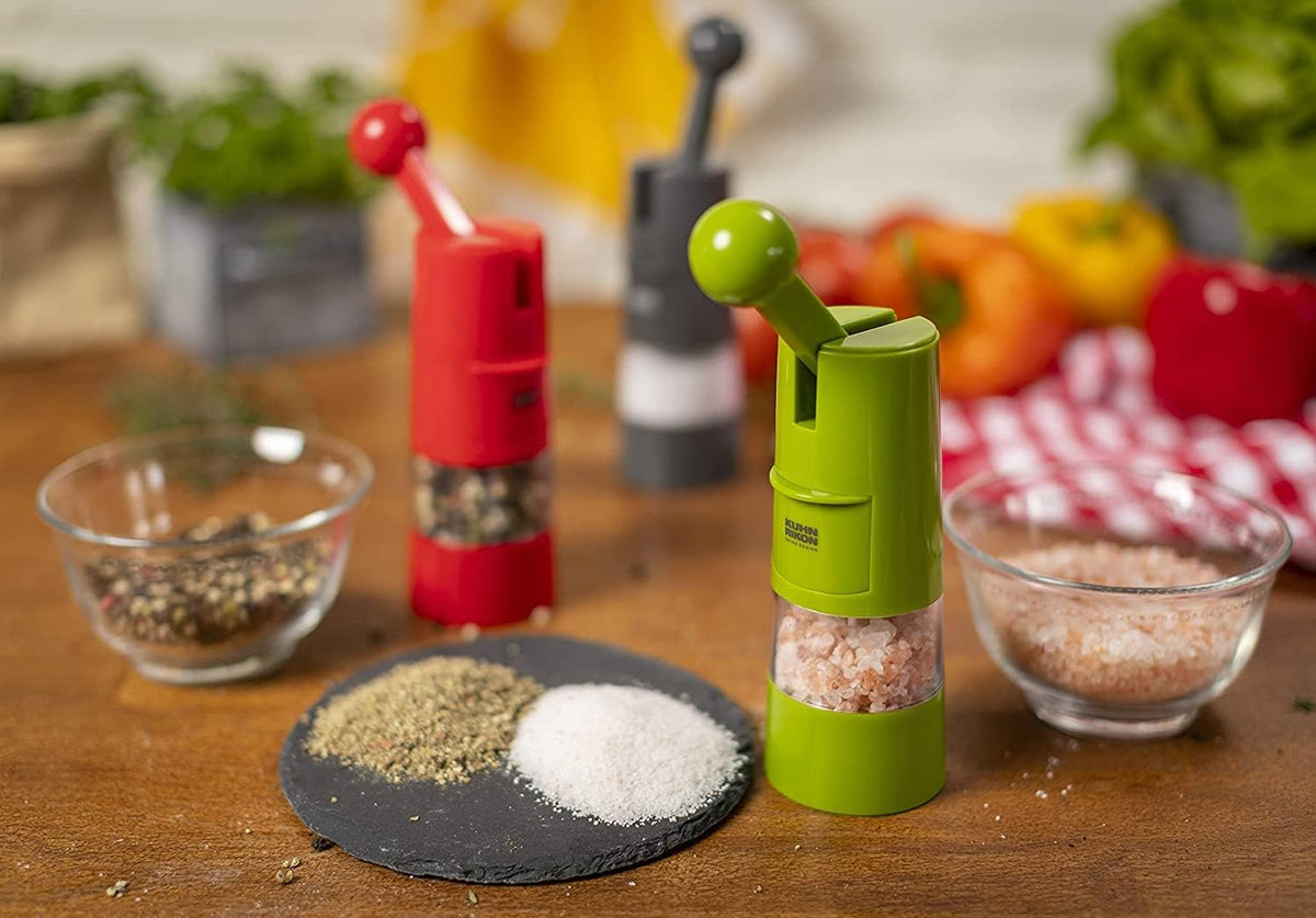 Kuhn Rikon Adjustable Ratchet Grinder with Ceramic Mechanism for Salt, Pepper and Spices, 8.5 x 2.25 inches, Black