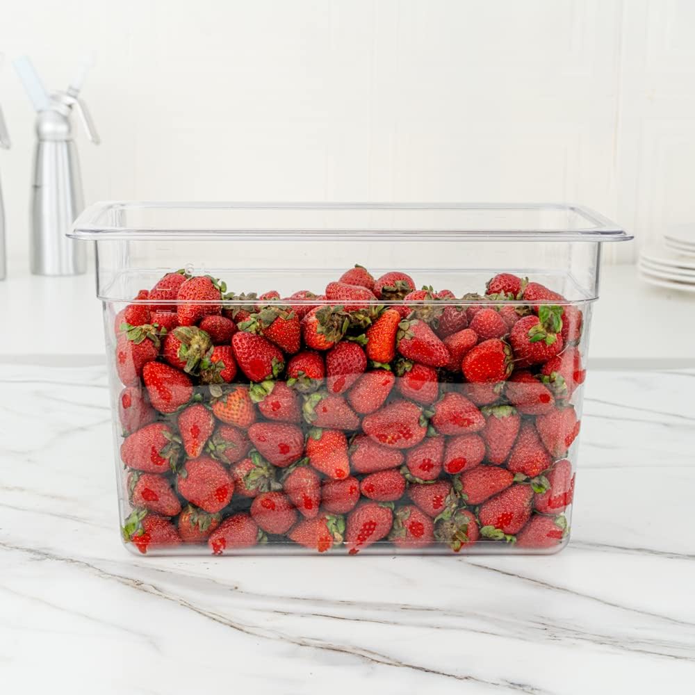 Restaurantware-2.5 Inch Deep Food Pans, 1 1/6 Size Commercial Food Storage Container - Freezable, Break-Resistant, Clear Plastic Cold Pans, Dishwashable, For Kitchens, Restaurants, Or Cafeterias