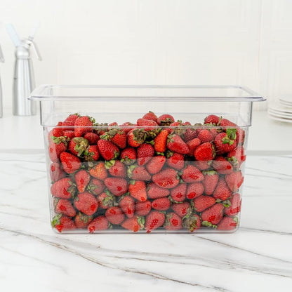 Restaurantware-2.5 Inch Deep Food Pans, 1 1/6 Size Commercial Food Storage Container - Freezable, Break-Resistant, Clear Plastic Cold Pans, Dishwashable, For Kitchens, Restaurants, Or Cafeterias