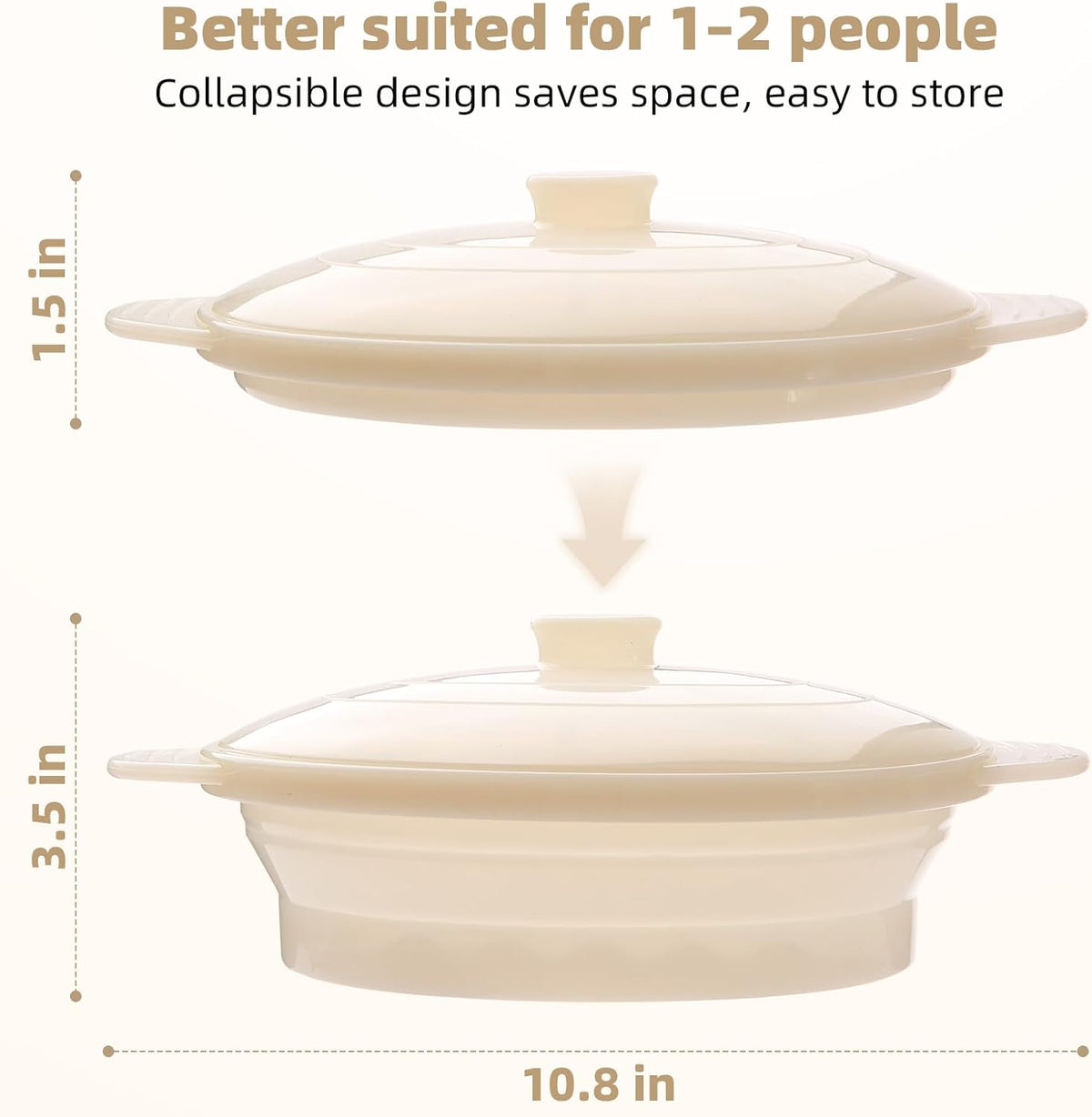 Silicone Microwave Steamer Collapsible Cooker for Vegetables Fish Prep Meal