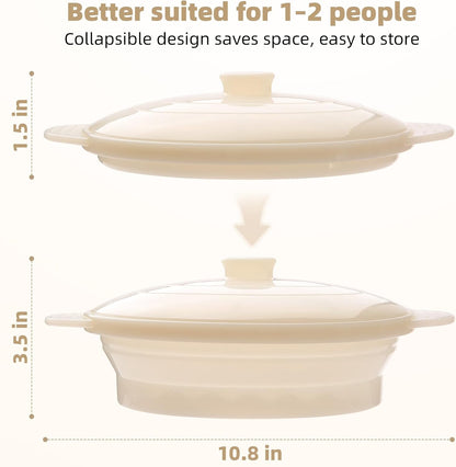 Silicone Microwave Steamer Collapsible Cooker for Vegetables Fish Prep Meal