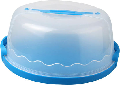 MagiDeal Cake Carrier,Cake Keeper Stand,Fits 10 inch Cake,Holds Pies,Round Cupcake Storage,with Lid and Handle,Cake Storage Container, green, 28.7cmx13cm