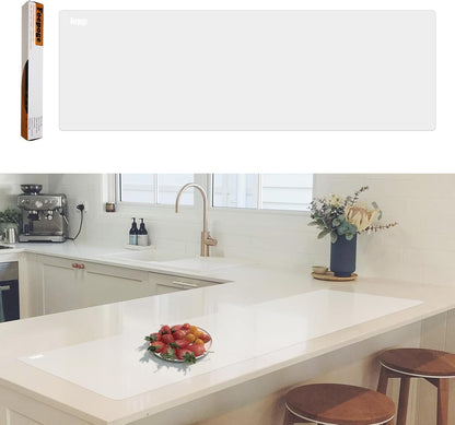 49.2" x 15.7" Large Silicone Mat for Kitchen Counter Protector, Cuttable Silicon Countertop Protector Mat Heat Resistant Mats for Countertop, Cut to Fit Placemat Ship Roll by Foepoge, Black