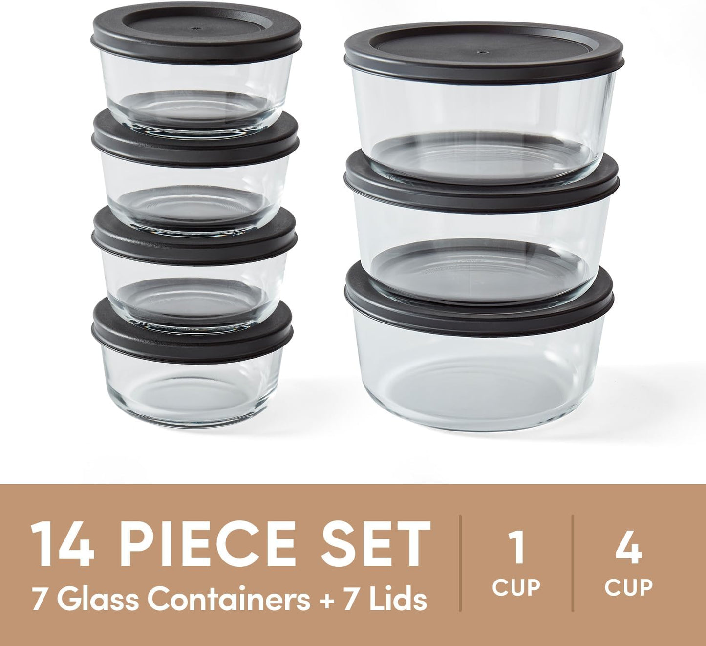 6-Piece Glass Food Storage Containers Set (3 Containers + 3 BPA-Free Lids) | 2-Cup, Leakproof | Microwave, Freezer, Oven & Dishwasher Safe | Ideal for Meal Prep & Pantry Organization, Pistachio