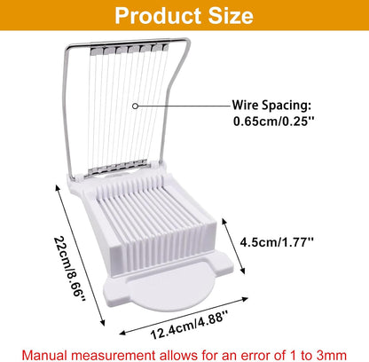 Egg Slicer for Hard Boiled Eggs, Food Slicer with 14 Stainless Steel Wires, Heavy Duty Hard Boiled Egg Cutter, Spam Slicer for Soft Fruit Strawberry Luncheon Meat Home Use (1Pcs, Yellow)
