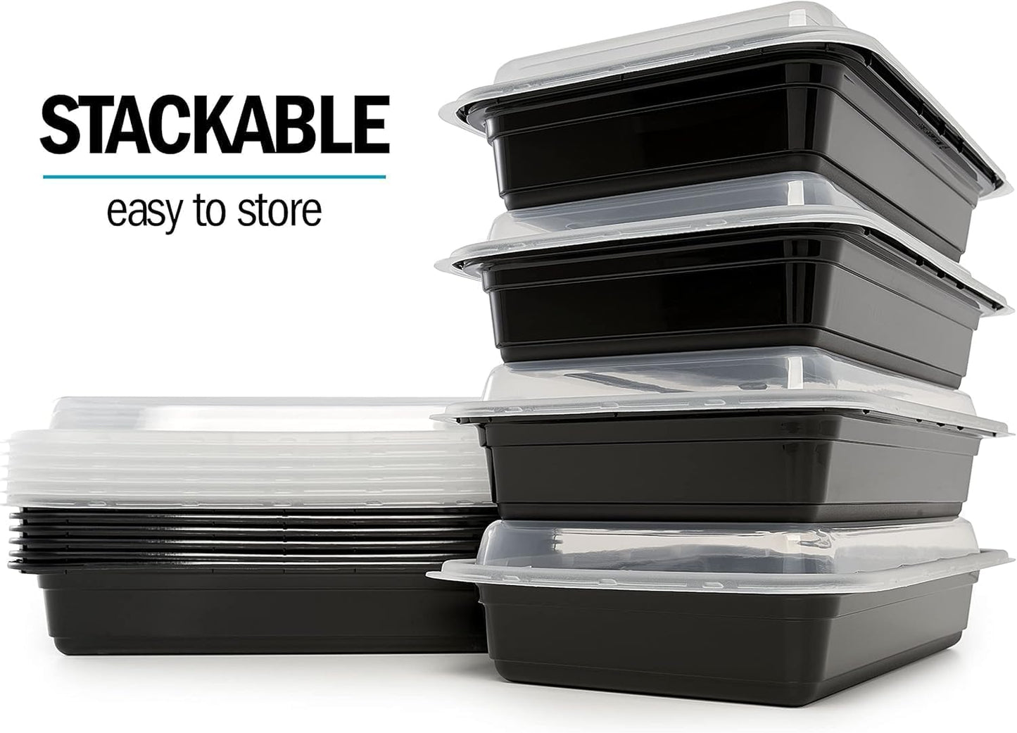 Igluu Meal Prep Containers Reusable (20 Pack) – Food Containers with Lids – Stackable, Microwave, Freezer & Dishwasher Safe – 28oz – 1 Compartment – BPA-Free
