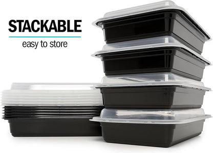 Igluu Meal Prep Containers Reusable (20 Pack) – Food Containers with Lids – Stackable, Microwave, Freezer & Dishwasher Safe – 28oz – 1 Compartment – BPA-Free