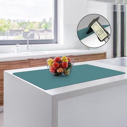 Silicone Mats for Kitchen Counter, 47.3"x23.6"x0.08" Largest Heat Resistant Mat Kitchen Island Waterproof 2MM Thick Countertop Protector Mat Nons-slip Extra Large Counter Mat (Black)