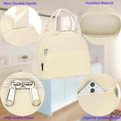 FlowFly Insulated Lunch Cooler Bag - Tote Bag Organizer for Women/Men, Black - Colors A