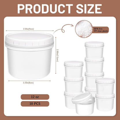 10 Pack 4oz Reusable Small Plastic Containers with Screw Lids, Small Food Storage Freezer Containers, Stackable Food Storage Jars, Sauce Condiment Jars Lunch Box Accessories