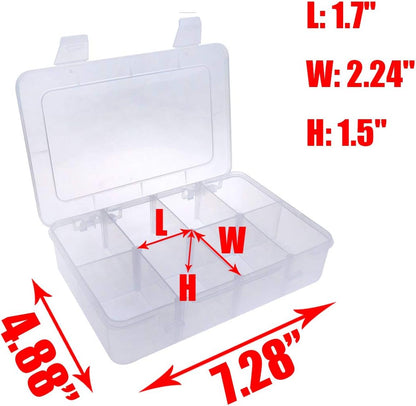 Xiaoyztan Clear Plastic Organizer, 12 Grids with Adjustable Dividers, Jewelry Box Bead Storage Container for Small Parts, Fishing Tackle, DIY Crafts, and Earrings
