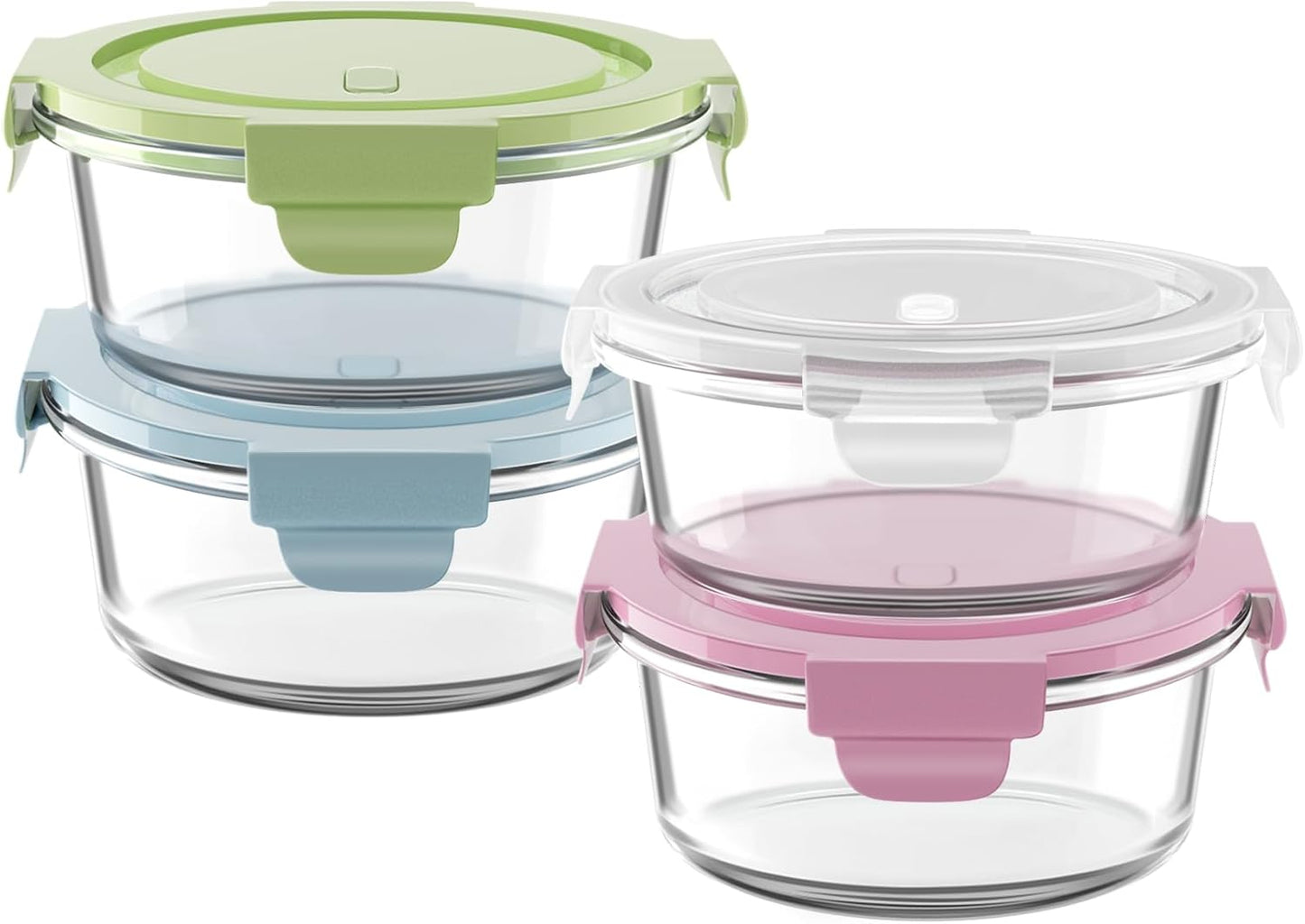 Freshmage 23oz Glass Meal Prep Containers with Lids, Airtight 3-Cup Glass Storage Containers Set, Heat-Resistant BPA-Free for Soup, Leftover, Microwave, Dishwasher, and Freezer Safe (6 Packs)