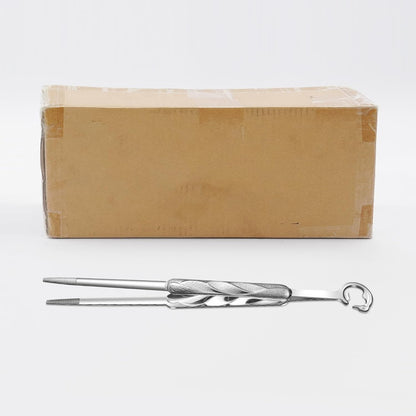 12.5" Stainless Steel Kitchen Tweezer Silver Versatile Grill Tong