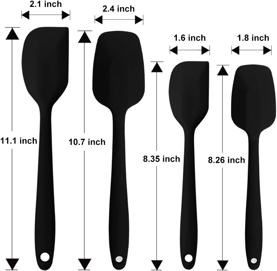 Silicone Spatulas Set, Rubber Spoon Spatula Heat Resistant Spoonula One Piece Design Seamless Spatula Non-Stick Scrapers Baking Mixing Tool (Dark Blue)