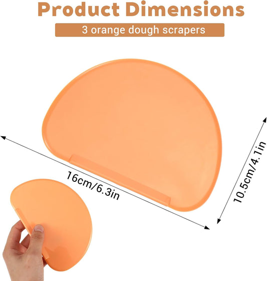 3PCS Dough Scraper Set, Plastic Flexible Bread Dough Scraper Tool