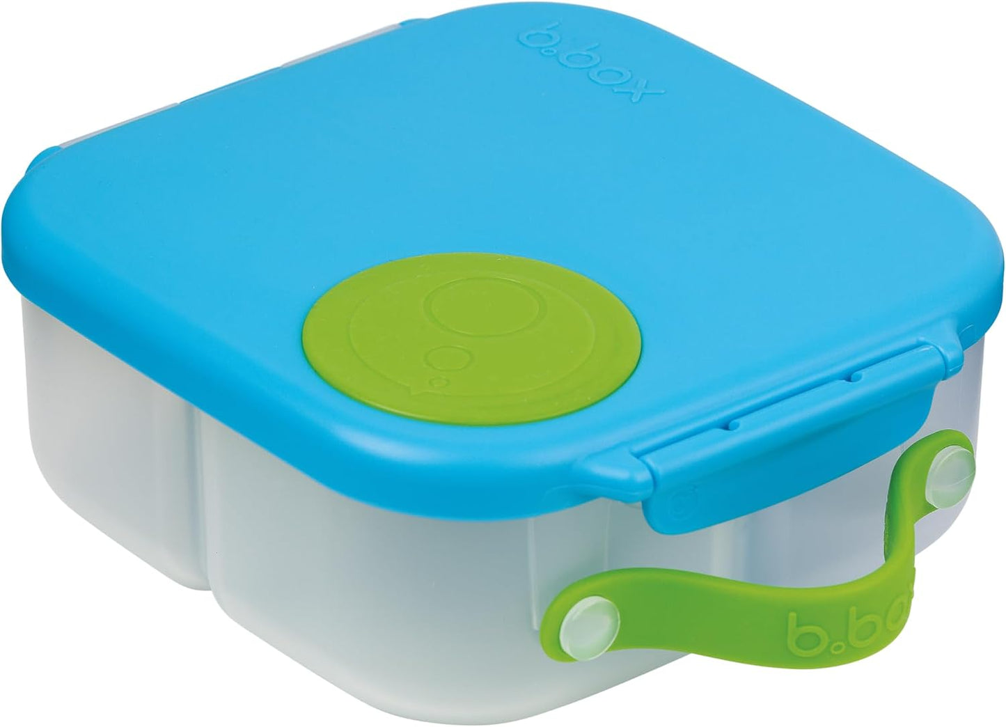 b.box Mini Lunch Box 2-Pack, Leak Proof Bento Box for Kids, 3 Compartment Snack Containers Ages 3+, Lunchbox for Daycare + School, Dishwasher Safe, BPA-Free, PFAS-Free, 4.25 Cup - Blue + Green