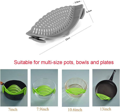 Snap Strainer Clip-on for Pots Pans, Clip on Pot Strainer