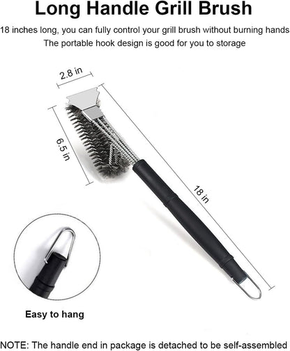 Grill Brush Grill Cleaning Kit, Grill Cleaner BBQ Grill Accessories Grill Rescue Brush Grill Brush Bristle Free, Grill Brush for Outdoor Grill BBQ Brush for Grill Cleaning (D23)