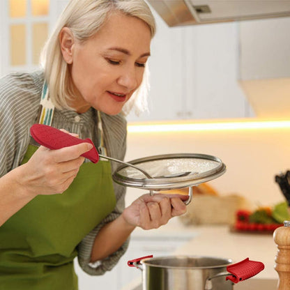 Silicone Hot Handle Holder, Heat Resistant Potholder Cookware Handle Cast Iron Skillets Handles Grip Covers for Cast Iron Skillet