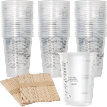 8oz Graduated Clear Plastic Measuring Cups