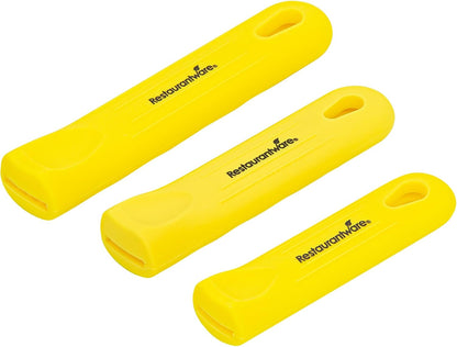 Restaurantware Silicone Pan Handle Cover Set 1-Count Heat-Resistant Removable Pan Handle Grips, Ergonomic Non-Slip Green Handle Protectors for Fry Pans and Sauce Pans