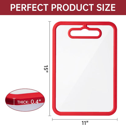 2Pcs White Glass Cutting Board for Kitchen, Tempered Glass Chopping Board with Non-Slip Edges, Dishwasher Safe Clear Cutting Board Set, Heat & Shatter Resistant,15"×11" & 13"×9"