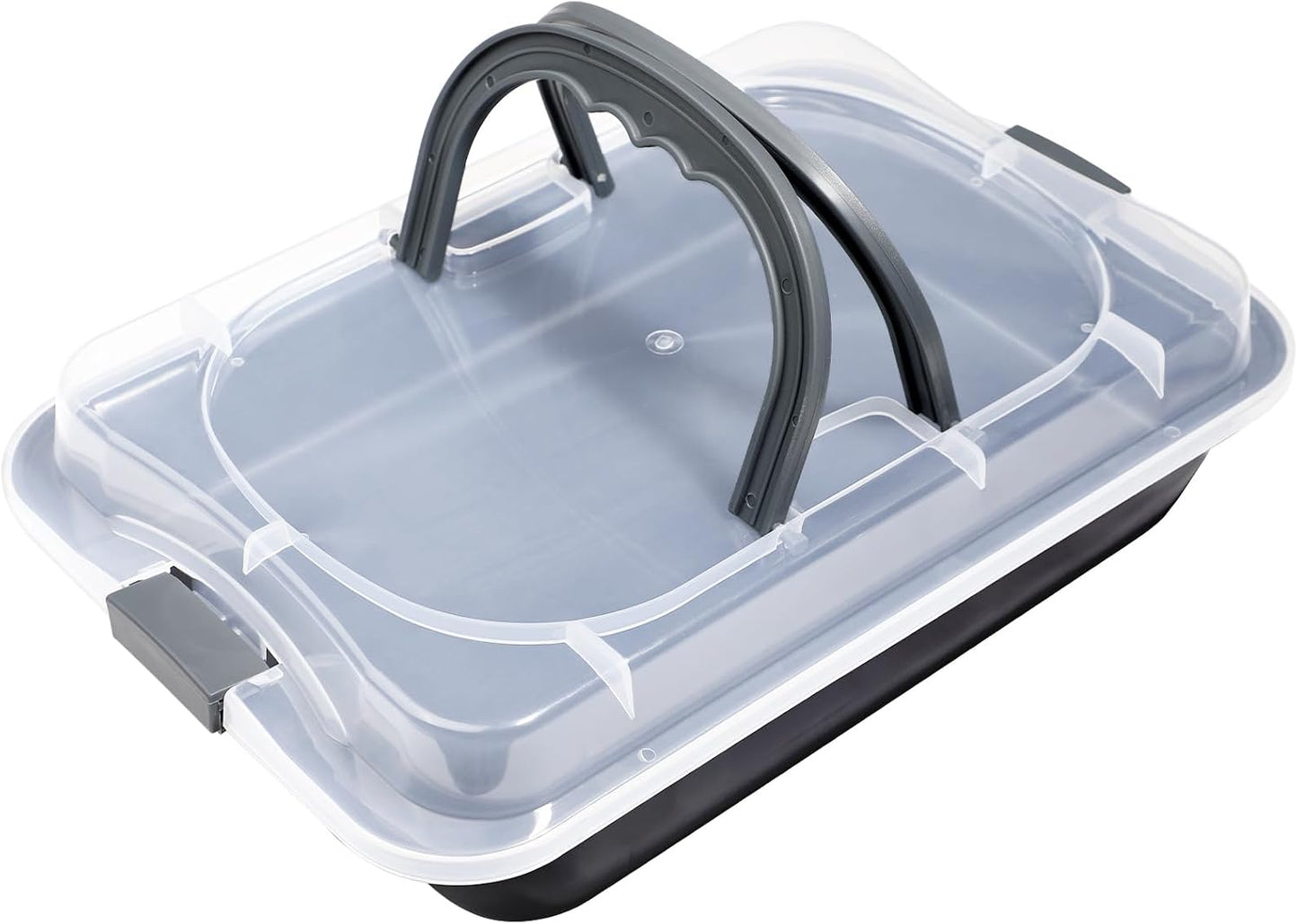 Webake 9x13 Inch Baking Pan with Lid and Handle, Non-Stick Cake Pan 2-Piece Set Rectangle Cake Carrier for Transport & Serve