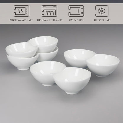 4 Pieces Chip and Dip Serving Set Ceramic Divided Serving Trays Platters Chip and Dip Bowl Compartment Cheese Ball Serving Dish Dumpling Plate for Party Appetizers Snacks Veggies, 7.1 Inch