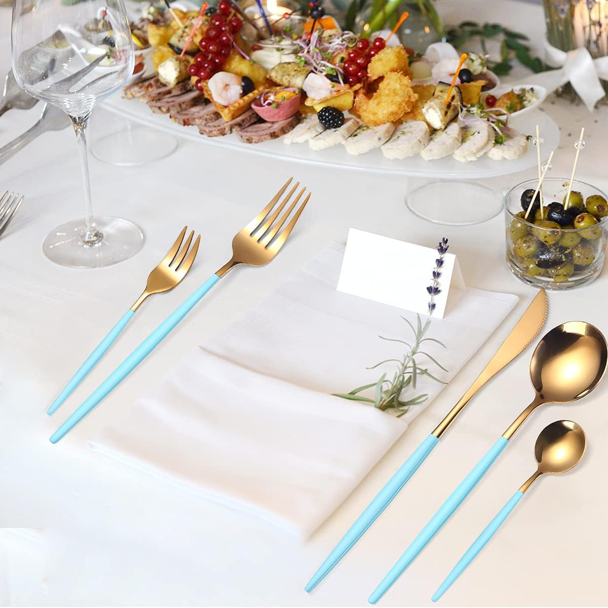 AARAINBOW 8 Pieces Stainless Steel Flatware Set Portable Reusable Cutlery Set Travel Utensils Set Including Chopsticks Knife Fork Spoon Straws Cleaning Brush Dishwasher Safe (Pink Golden)