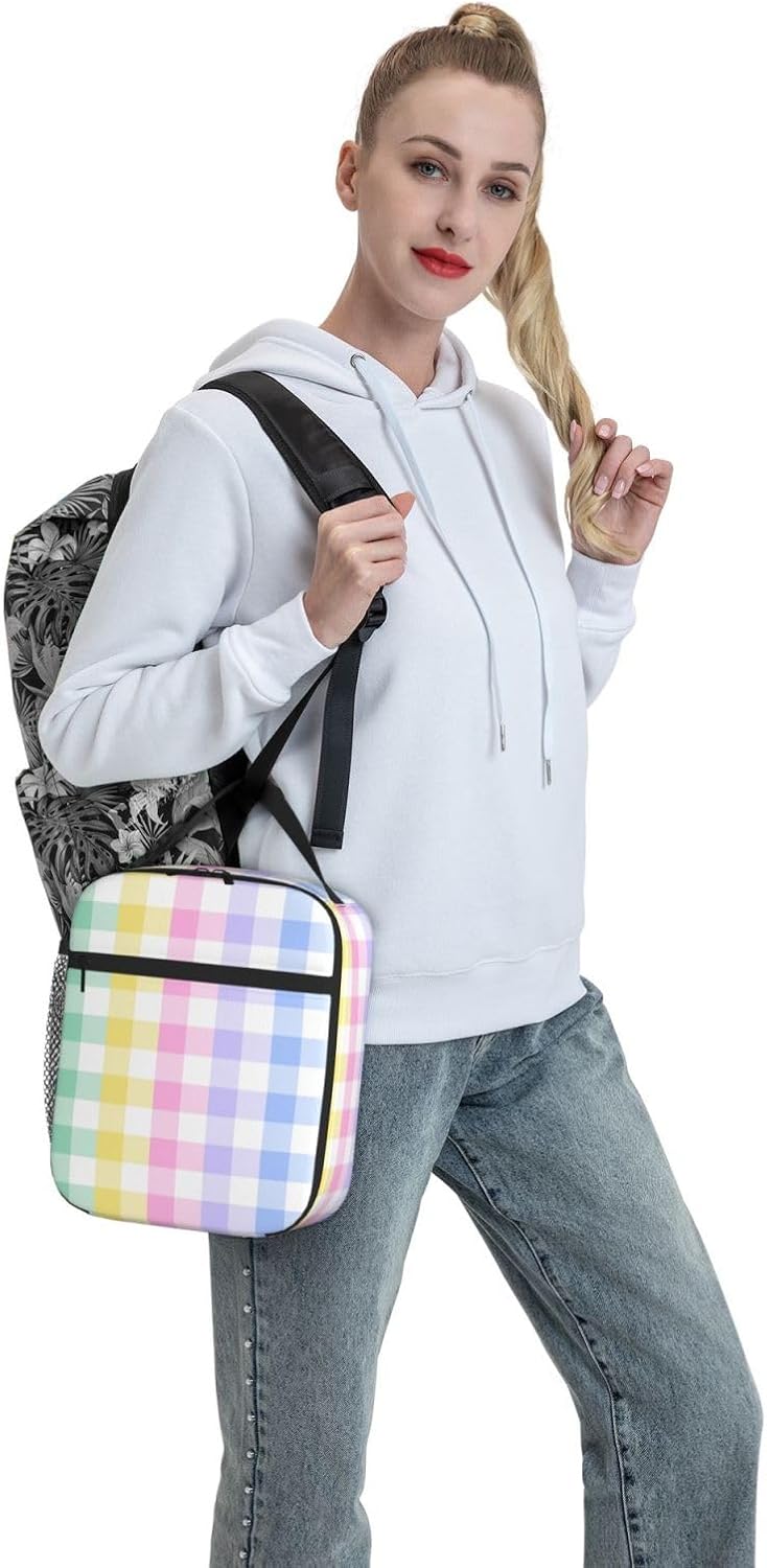 70s Retro Mushroom Floral Insulated Lunch Bag Reusable Cooler Lunch Box Portable Leakproof Thermal Container Tote Bags for Girls Boys School Travel