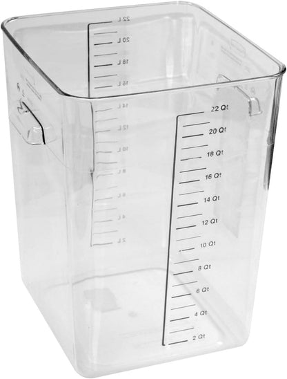 Rubbermaid Commercial Products Space Saving Square Food Storage Container 6 Quart Clear for Kitchen/Sous Vide/Meal Prep