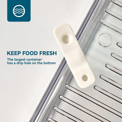 Luckore 4 Piece Refrigerator Organizer Bins, Clear Fridge Organizers and Storage, Stackable with Lids, Food Storage Containers for Fruit, Vegetable, Drinks, Cereals
