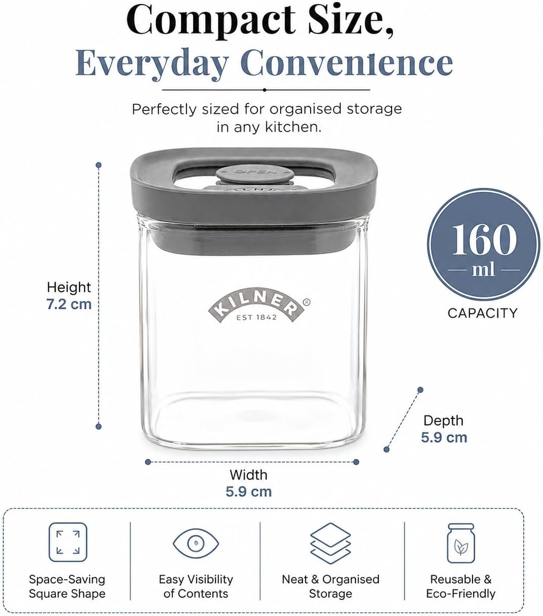 Kilner 3 Litre Glass Cereal Dispenser | Storage Jar with Airtight Glass & Silicone Lid | Easy-Pour Spout for Mess-Free Serving | Food Dispenser for Cornflakes, Beans, Granola and Pet Food