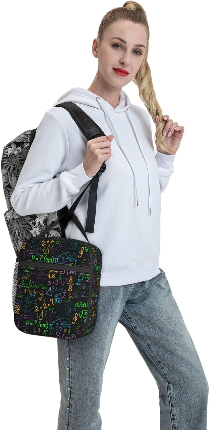 Black Cat Reusable Lunch Box Food Bag Insulated Lunch Bag for Teenage Boys Girls School Beach